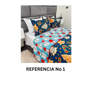 COBIJA+COLCHA NAVIDEÑA SENCILLA