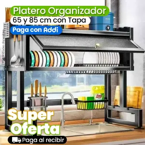 Platero con Tapa cm Negro