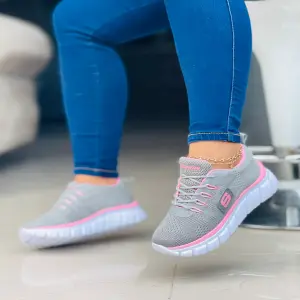 Skechers Versace Gris Oscuro Rosa