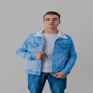 Chaqueta vaquera con estilo ovejero: T68A - Chaqueta en jean con ovejero  T68A