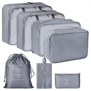 Set X7 Organizador Cubo Caja Ropa Gris