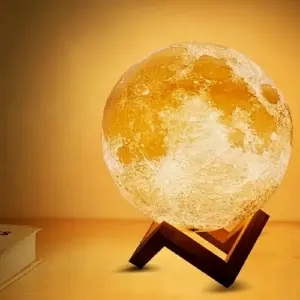 Lámpara Luna 15Cm 3d Luz Led Multicolor