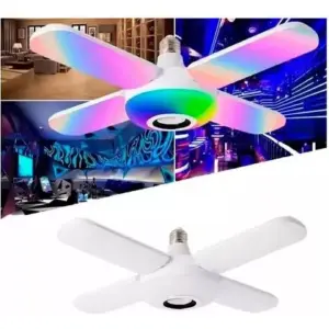 Bombillo Led Rgb 4 Aspas Parlante BT