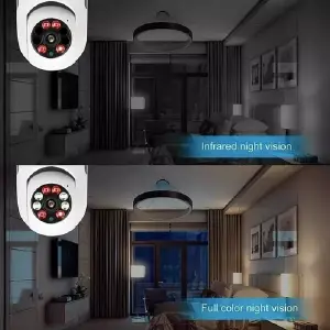 Cámara Bombillo De Seguridad Gira  360°