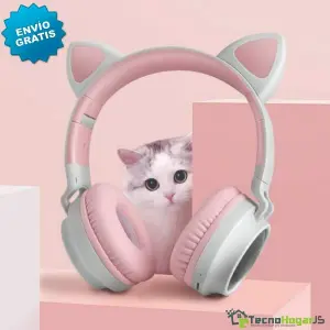 Audífonos Diadema Con Luz Gamer Gato In