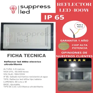 Reflector 400w led luz blanca