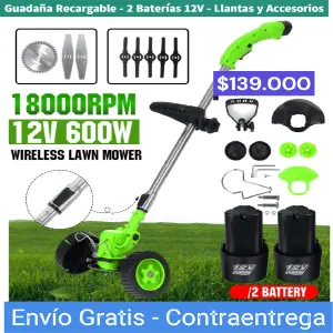 GUADAÑA CON RUEDAS 2 BATERIAS 12V