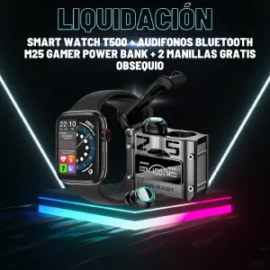 RELOJ INTELIGENTE T500 + AURICULARES M25: La Combinación Perfecta - RELOJ INTELIGENTE T500 + AUDIFONOS M25