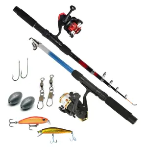 2X Combo Caña de Pescar Anzuelo Girador: ¡Experiencia de Pesca Inigualable! - 2X Combo Caña De Pescar Anzuelo Girador
