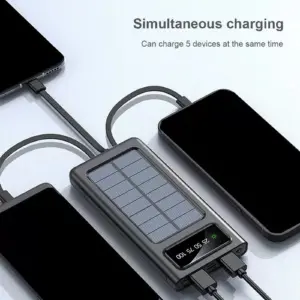 POWER BANK DE 20000 MAH 4 PUERTOS SOLAR