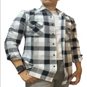Camisa leñadora gris