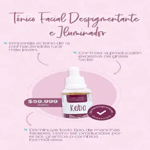 Tónico facial despigmentante kaba
