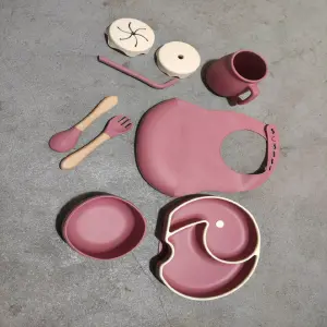 Set vajilla silicon bebe x 8