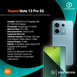 Xiaomi Note 13 Pro 5G + Estuche Silicone