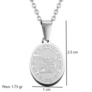 Collar Medalla San Miguel Arcangel Acero