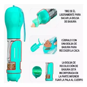 BOTELLA DISPENSADORA MASCOTAS 4 EN 1