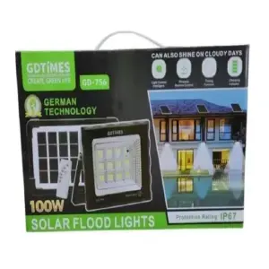 LAMPARA EXTERIOR CON PANEL SOLAR Y CONTR