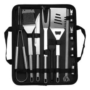 Set Utensilios Asados Parrilero Acero