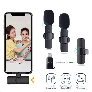 MICROFÓNO INÁLAMBRICO DE SOLAPA K9 DOBLE