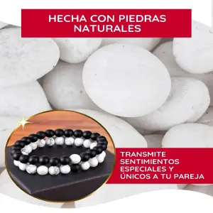 Set de 2 pulsera para parejas de piedras