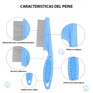 KIT Peine antipulgas y manchas x 2: ¡Mantén a tu mascota impecable! - KIT Peine antipulgas y manchas x 2