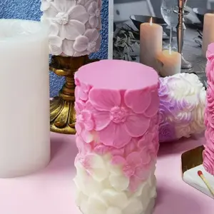 Molde Silicona Flores Para Velas 15cm017
