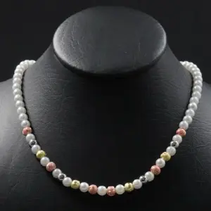 COLLAR PERLA BLAN/3 OROS DIAMANTADO INTE