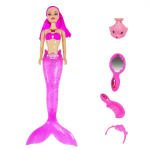Muñeca Princesa Sirena Grande Luces Niña