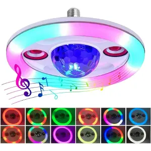 Lampara Rgb Musical Bluetooth Doble Par