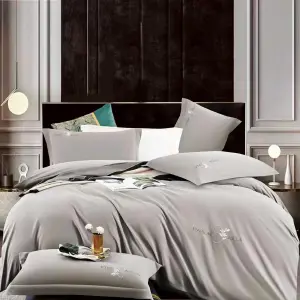 Funda Duvet Tacto Suave Unicolor Gris Q