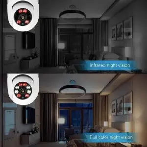 Bombilla Cámara Wi-Fi IR Noche Hogar Int