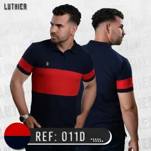 011D POLO COMBINADA  AZUL OSCURO