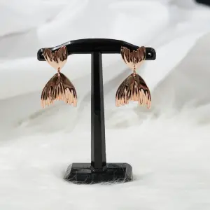 ARETE RODIO TIPO SIRENA ROSADO