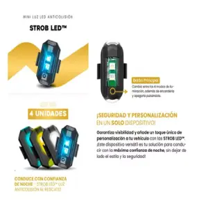 STROB LED ANTICOALICION RECARGABLE USB