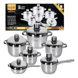 Bateria De Ollas 12 Piezas En Acero Quir