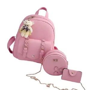 Bolso Carriel Y Tarjetero  rosado 109042