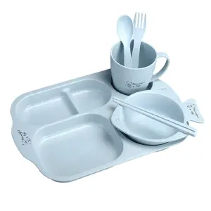 Vajilla en bambu infantil 6 piezas