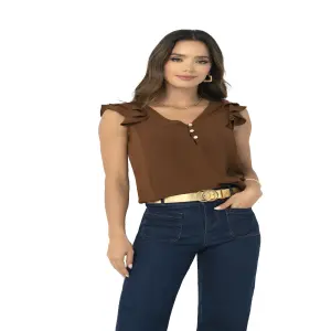 BLUSA EN POLIESTER CORRUGADO ref. 8448