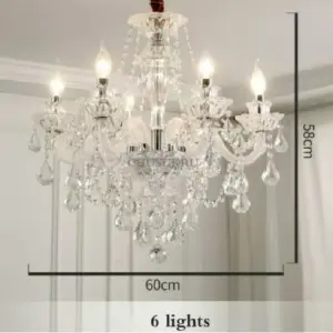 Lampara de techo chandelier blanca led 6