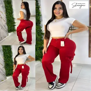SET PANTALON CARGO  SATIN