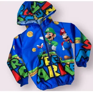 Chaqueta rompevientos niño mario azul