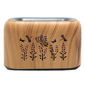 Humificador Madera Mariposa Luz Led
