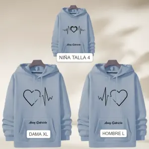 Buzo Hoodie Familia Pack x3 Personalizad