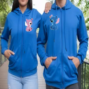 Buzos,Hoodies Parejas stich y angel azul