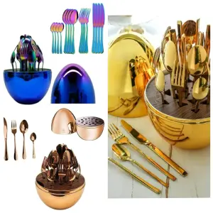 SET DE CUBIERTOS HUEVO