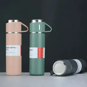 Termo de acero inoxidable con vasos para