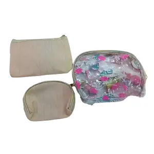 Cosmetiquera X3 Bolsa Maquillaje Dorado