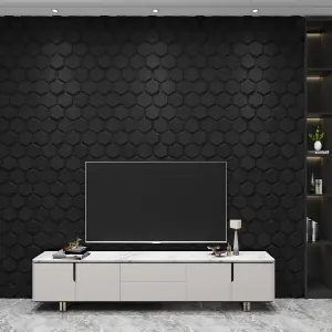 Paneles Pared 3D Tipo Panal Negros  x6 u