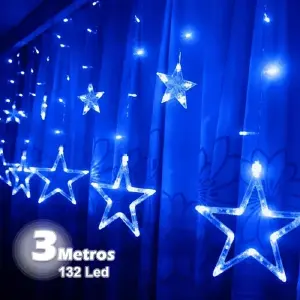 Cortina Punta Estrellas azul 3 mt