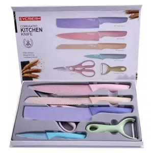 Set De Cuchillos + Tabla De Picar